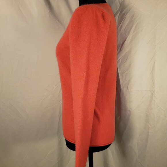 Women's Prive Cashmere Coral Crew Neck Sweater - M - Picture 4 of 6